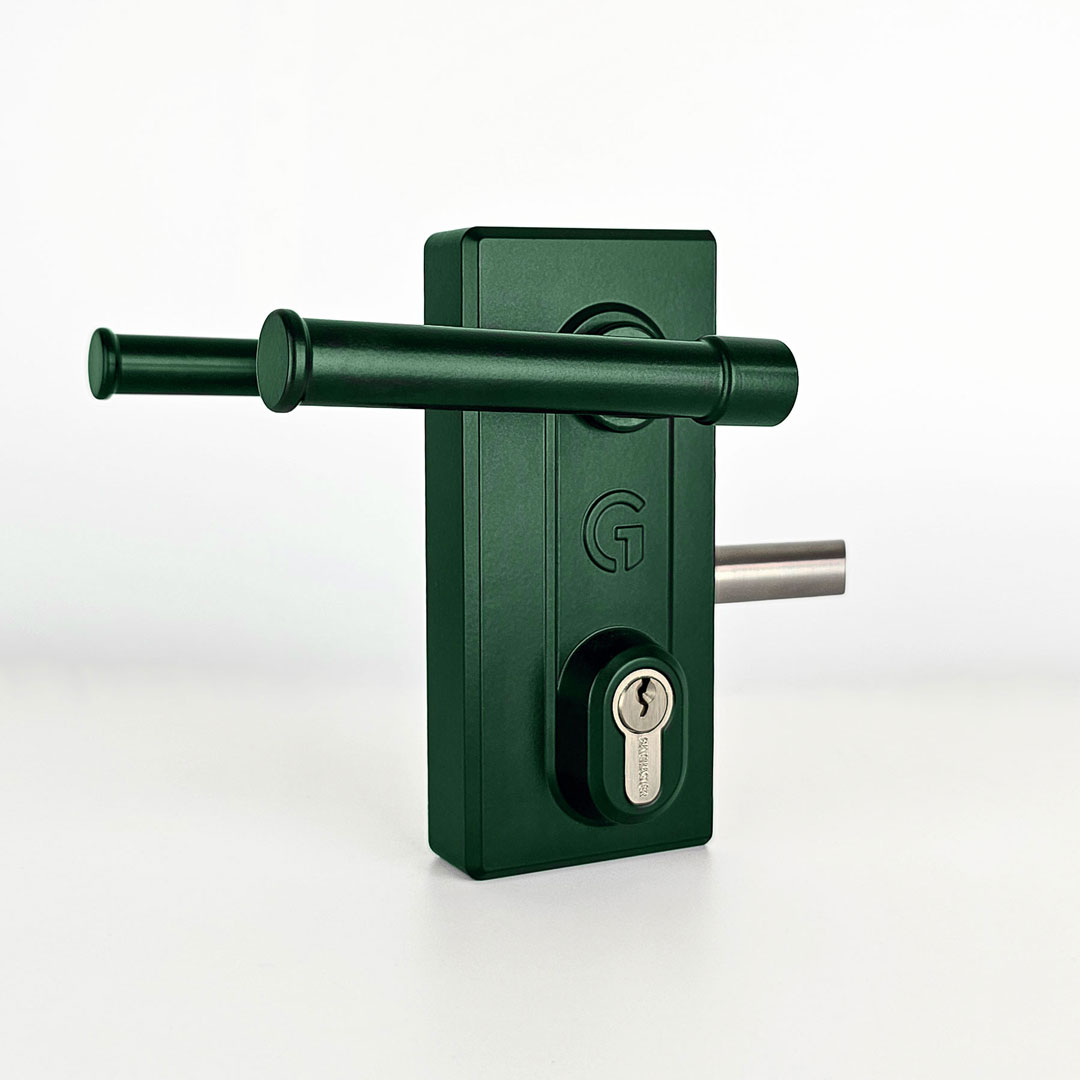 Gatemaster Superlock 2.0 Keyed Gate Lock Latch Deadlock Double-Sided Key Access, superlock keyed green
