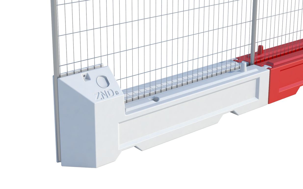 ZND Slot Block Barrier | Width 1829 mm | White, view 2