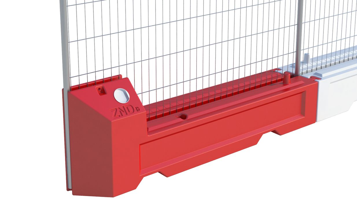 ZND Slot Block Barrier | Width 1829 mm | Red, view 2
