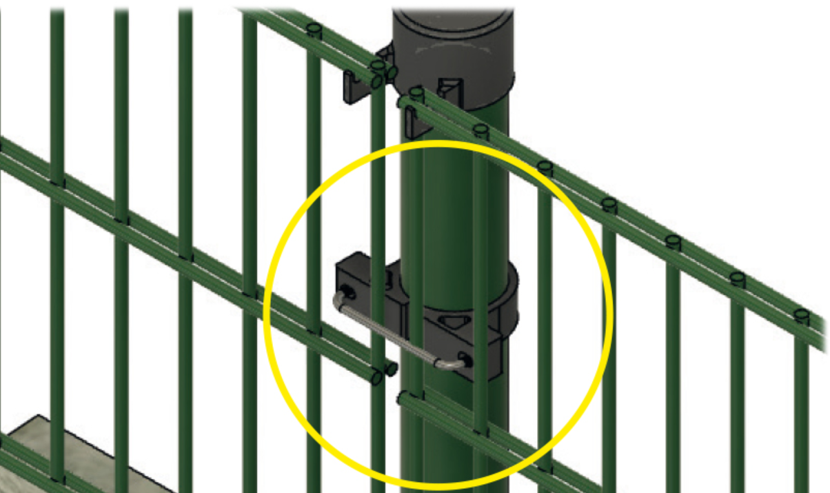 Plastic fence clamp for Ø 60 mm tube with M6 stainless steel closure, view 4