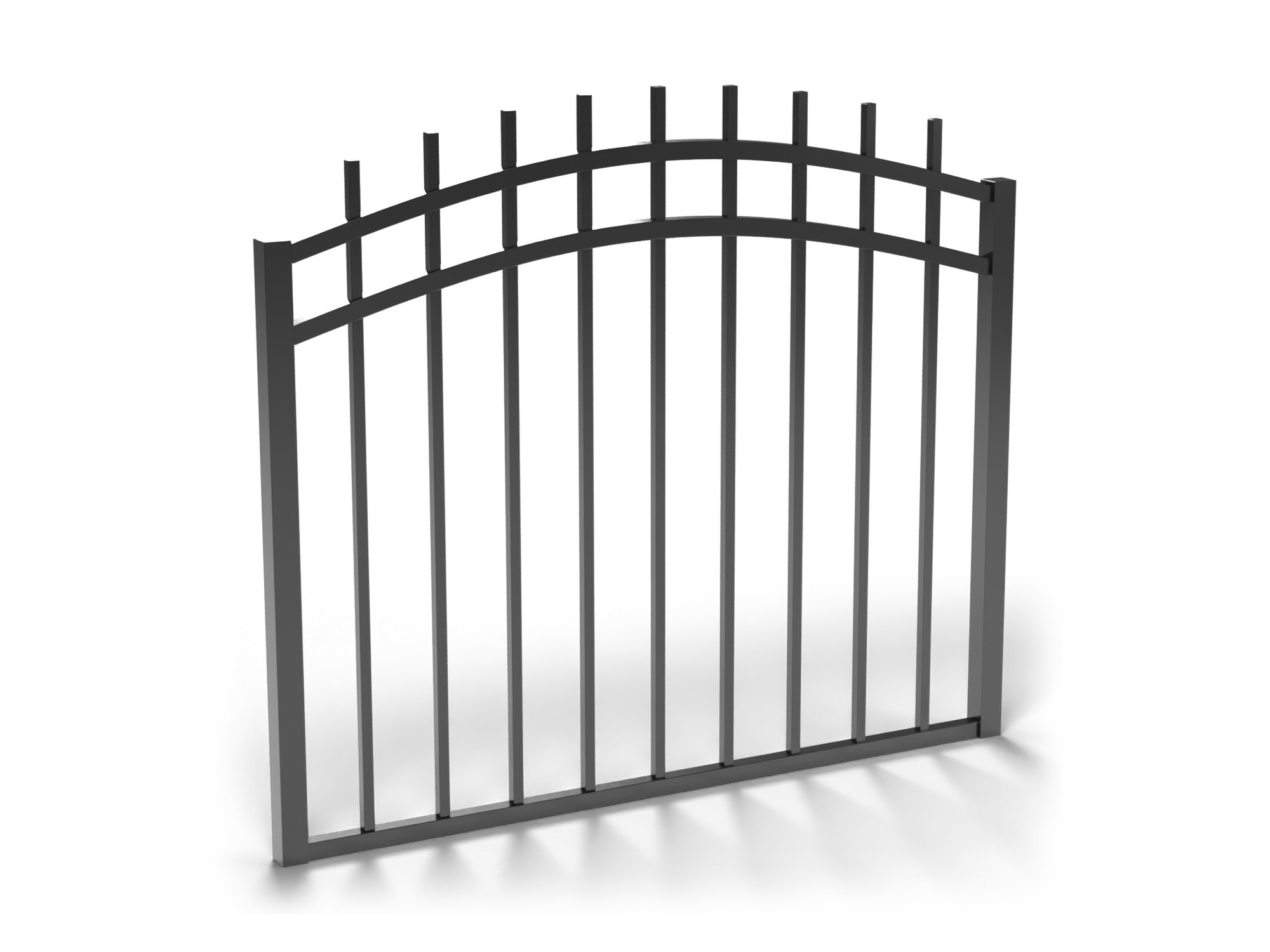 Fortress Athens Aluminum Arched Walk Gate | 3 Rail