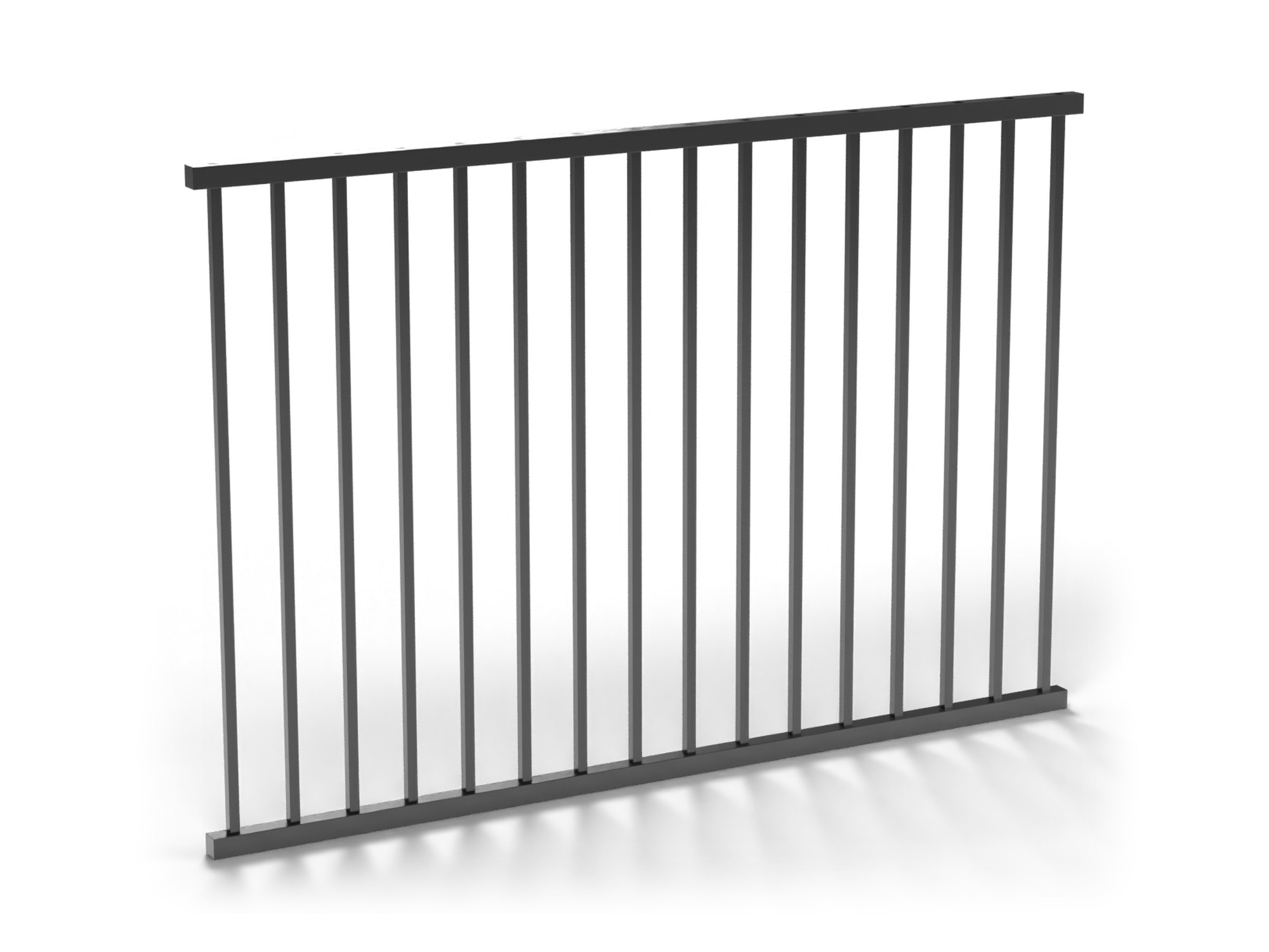 Black Fortress A2 2-rail flat top/flat bottom fence panel