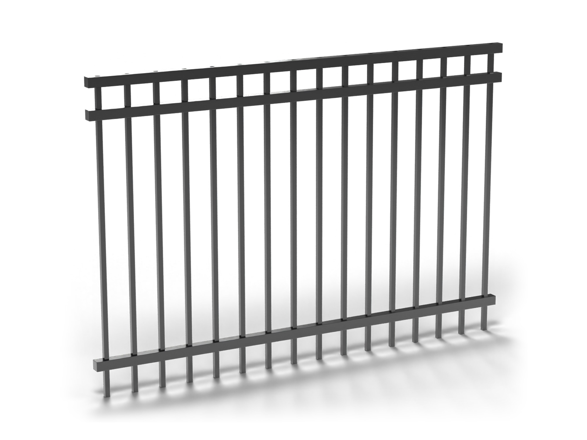 Black Fortress A2 3-rail flat top fence panel