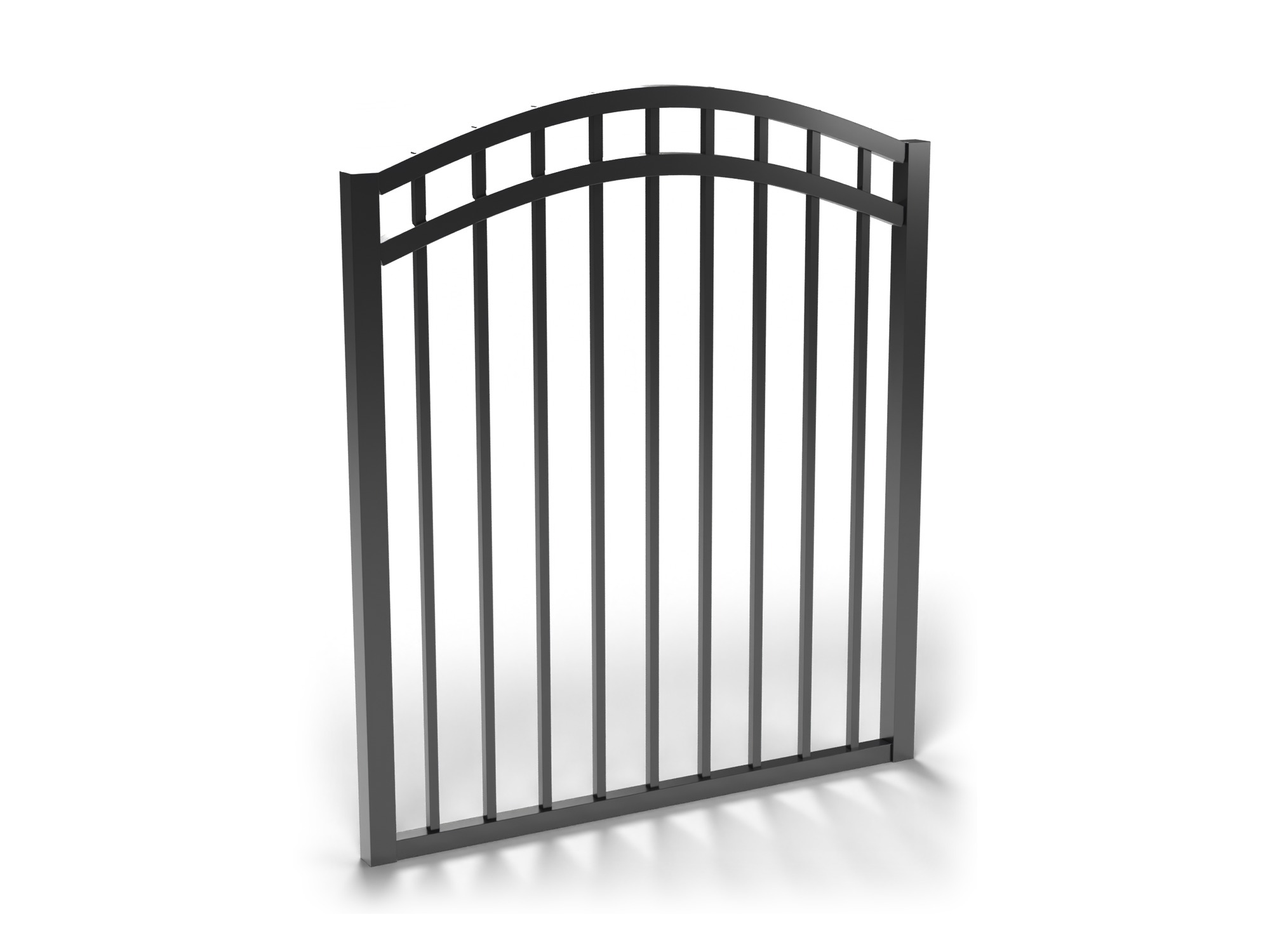 Fortress A2 Commercial Aluminum Arched Walk Gate | 3 Rail