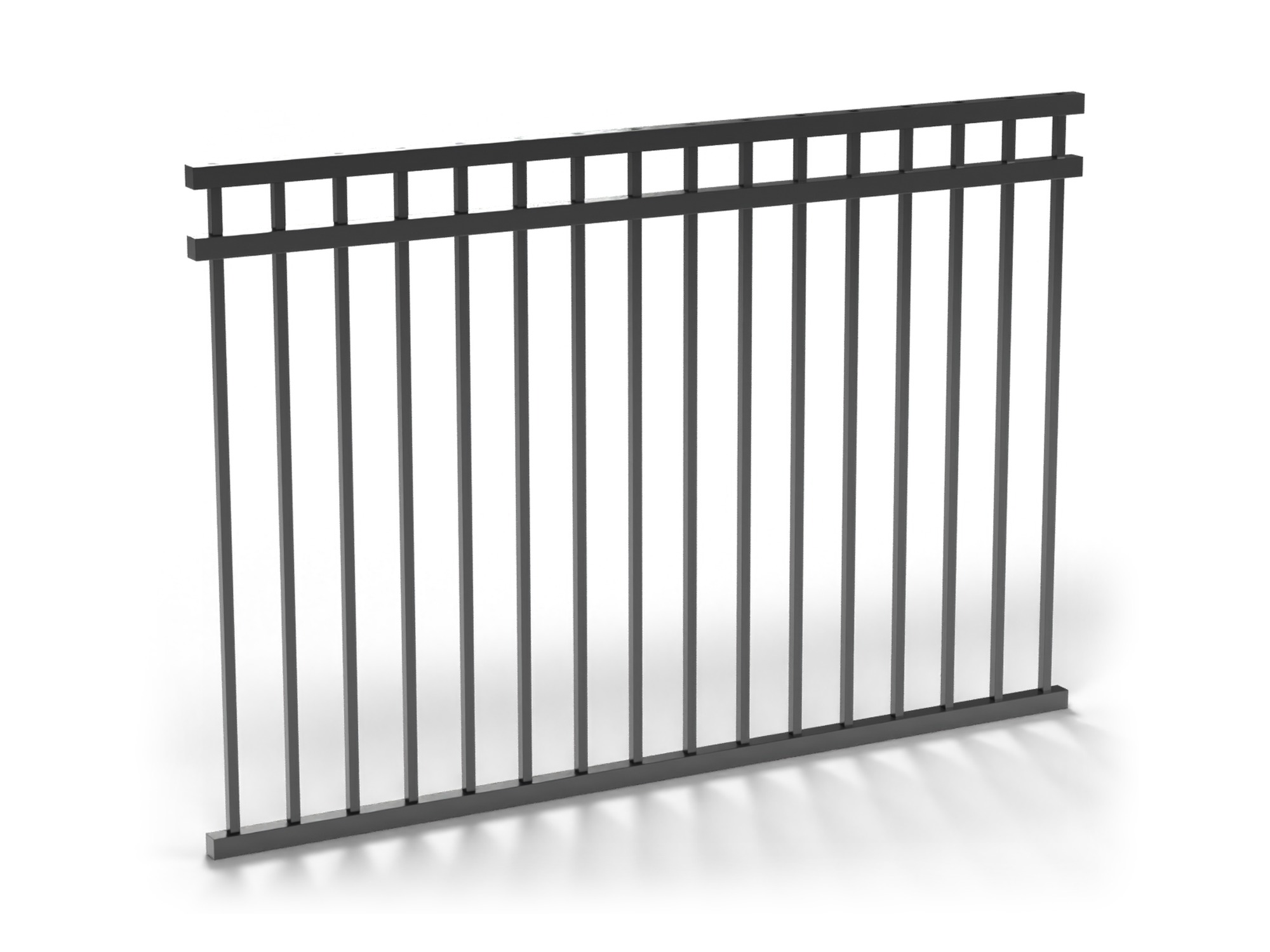 Fortress A2 Commercial Aluminum Fence Panel | 3 Rail