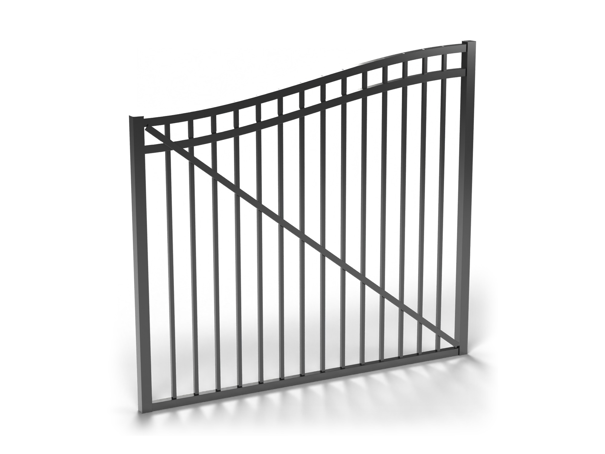 Black Fortress A2 3-rail pool flat top/flat bottom gate
