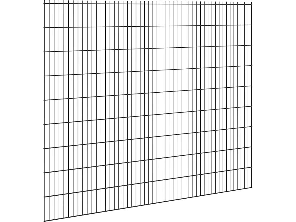 Double wire fence panel 6/5/6, 2508 mm wide, 1830 mm high, black RAL 9005