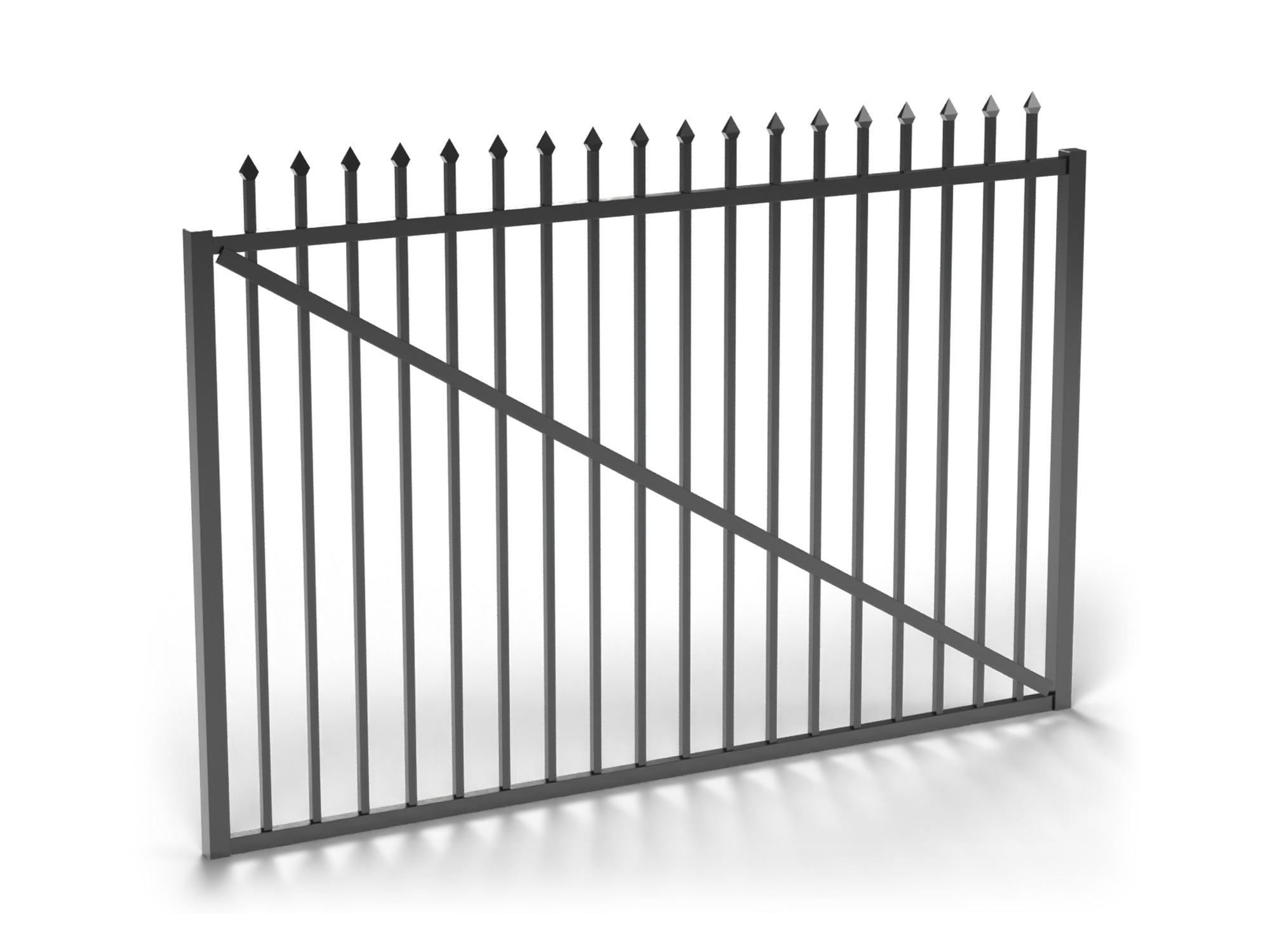Black Fortress Versai Assurance 2-rail pressed spear/flat bottom gate