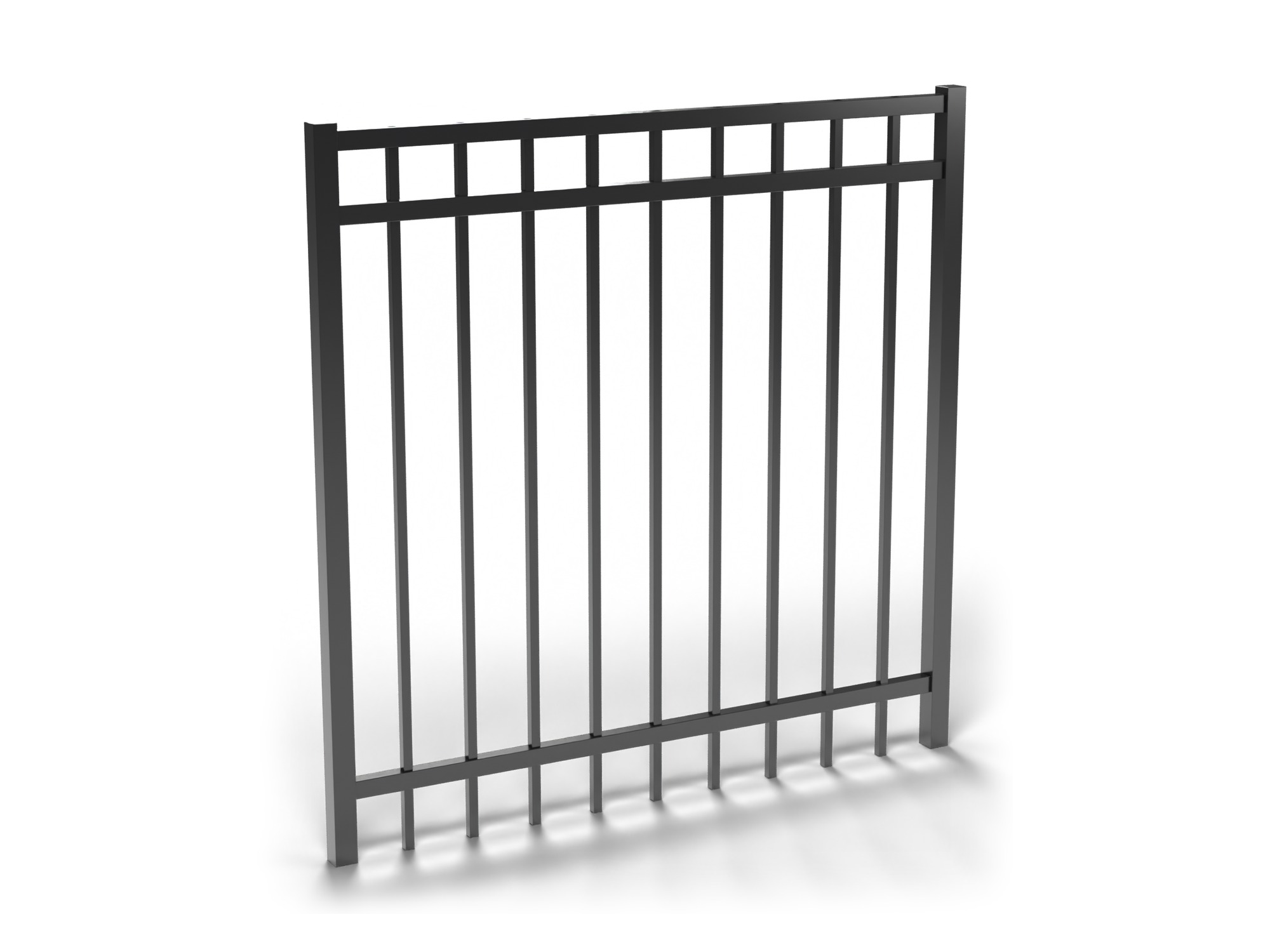 Fortress Versai 3 rail flat top walk gate in gloss black
