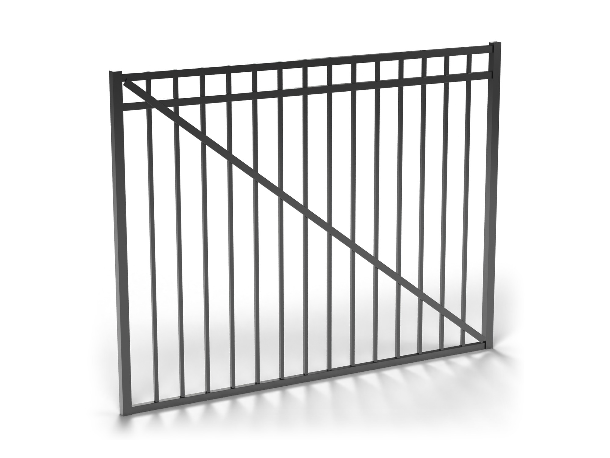 Black Fortress Versai 3-rail pool flat top/flat bottom gate