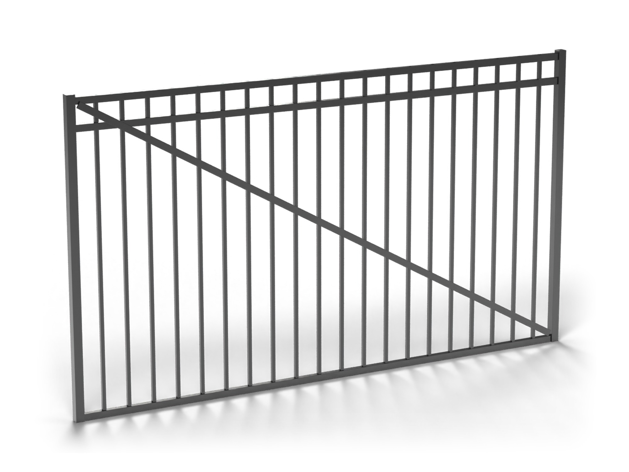 Black Fortress Versai 3-rail pool flat top/flat bottom gate