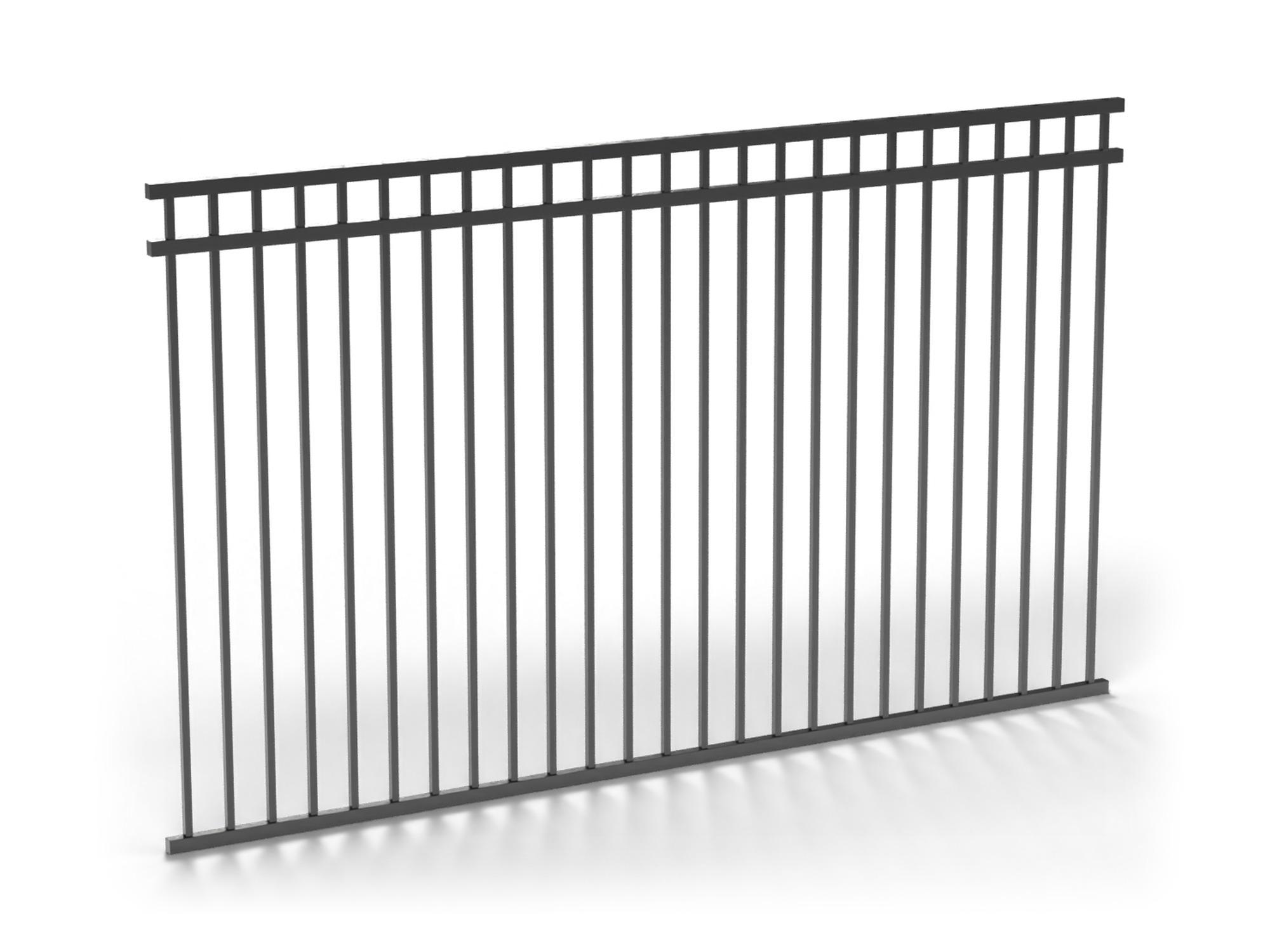 Black Fortress Versai Assurance 3-rail pool flat top/flat bottom fence panel
