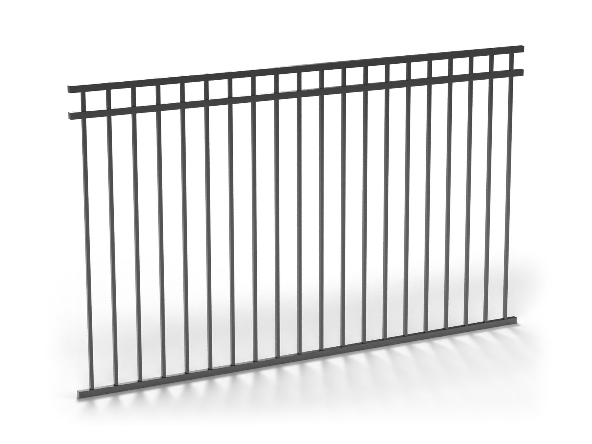 Black Fortress Versai 3-rail pool flat top/flat bottom fence panel