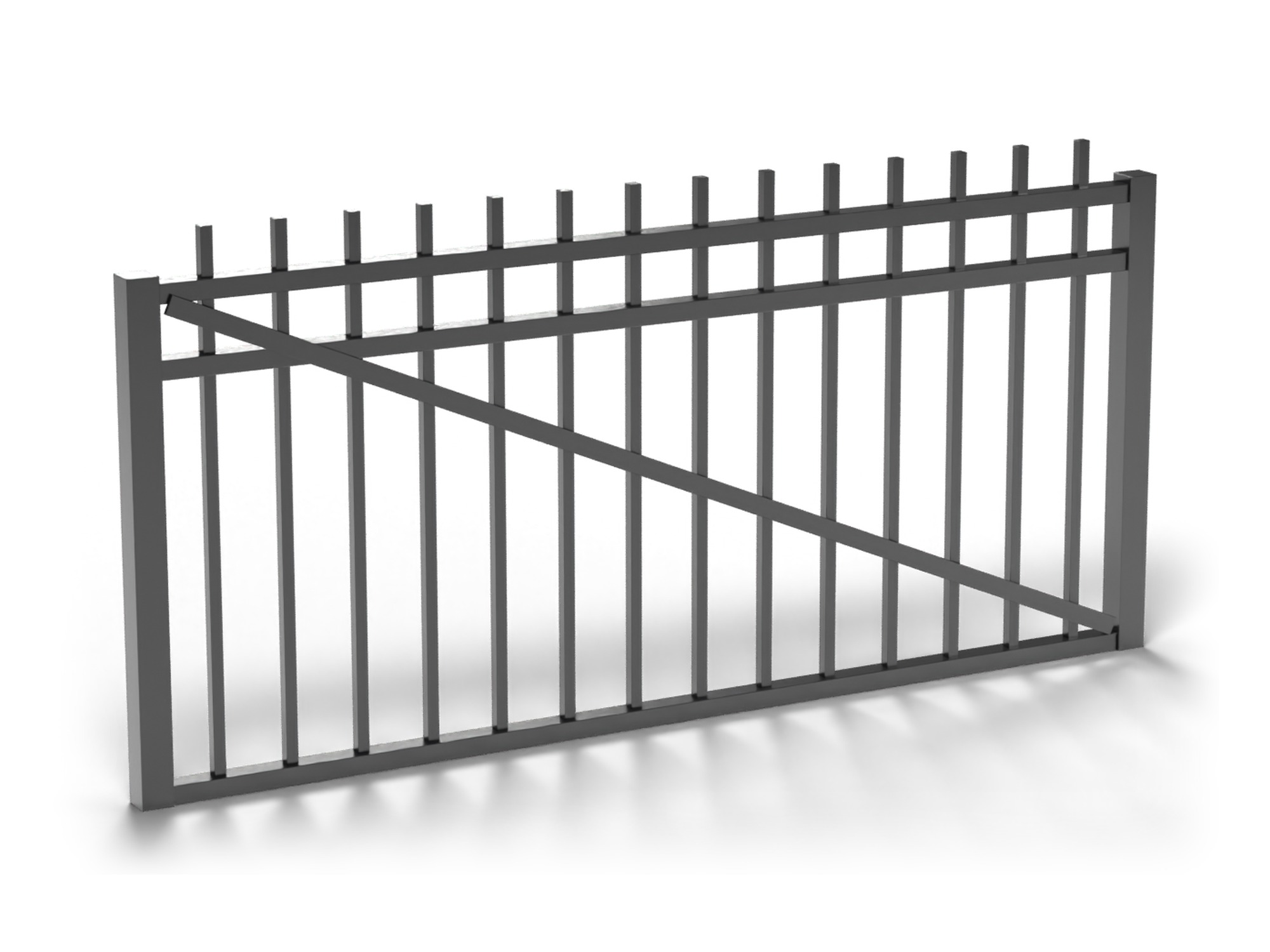 Fortress V2 Commercial Steel Drive Gate Leaf | 3 Rail