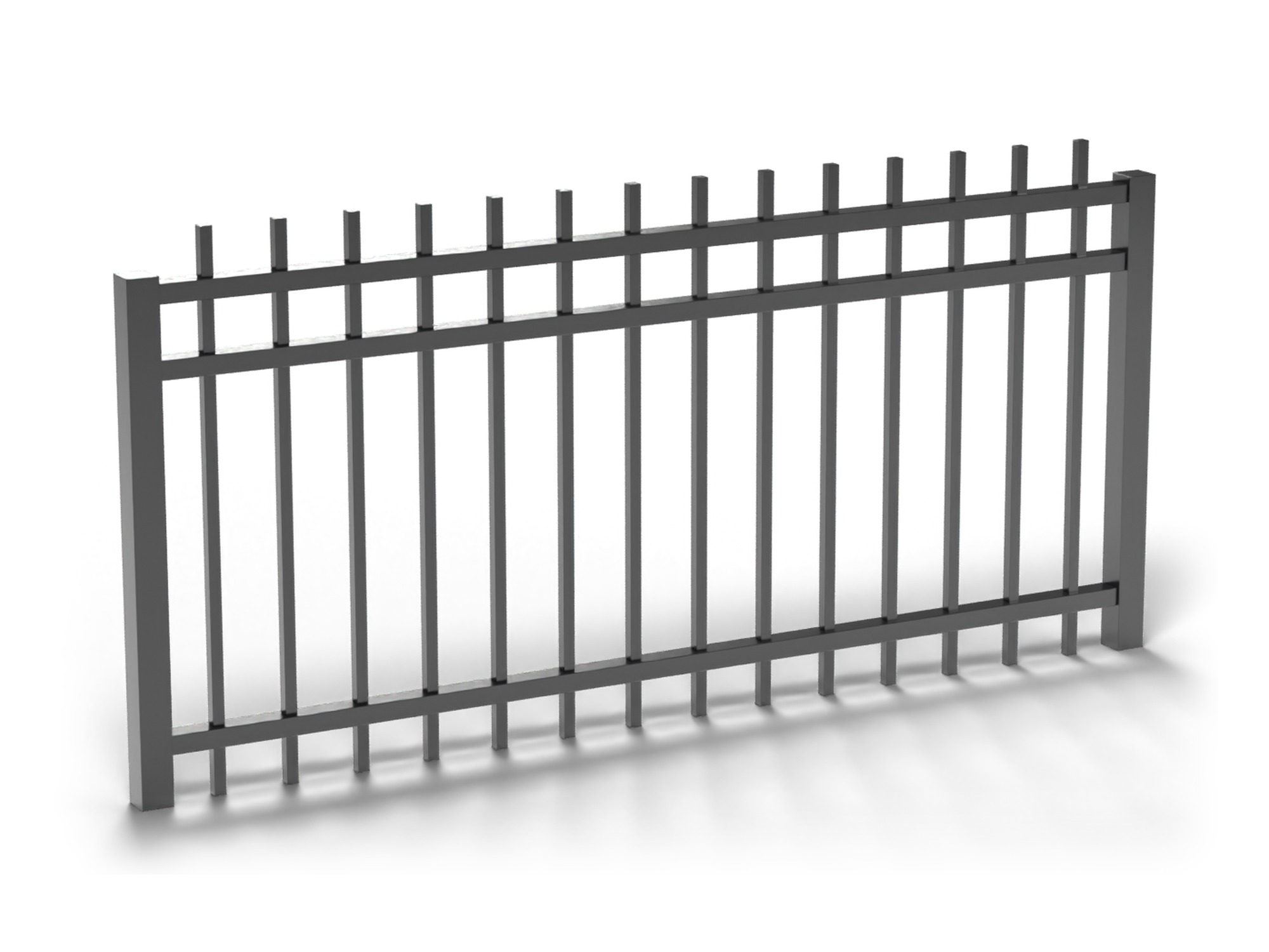 Black Fortress V2 3-rail extended picket gate