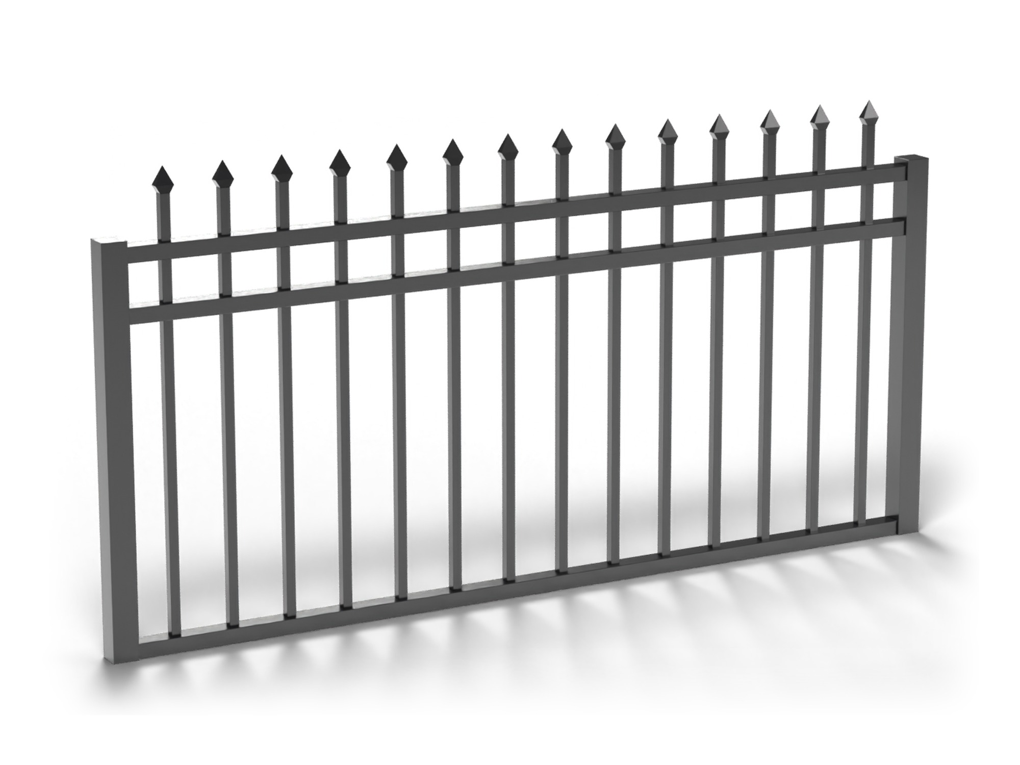 Black Fortress V2 3-rail pressed spear/flat bottom gate