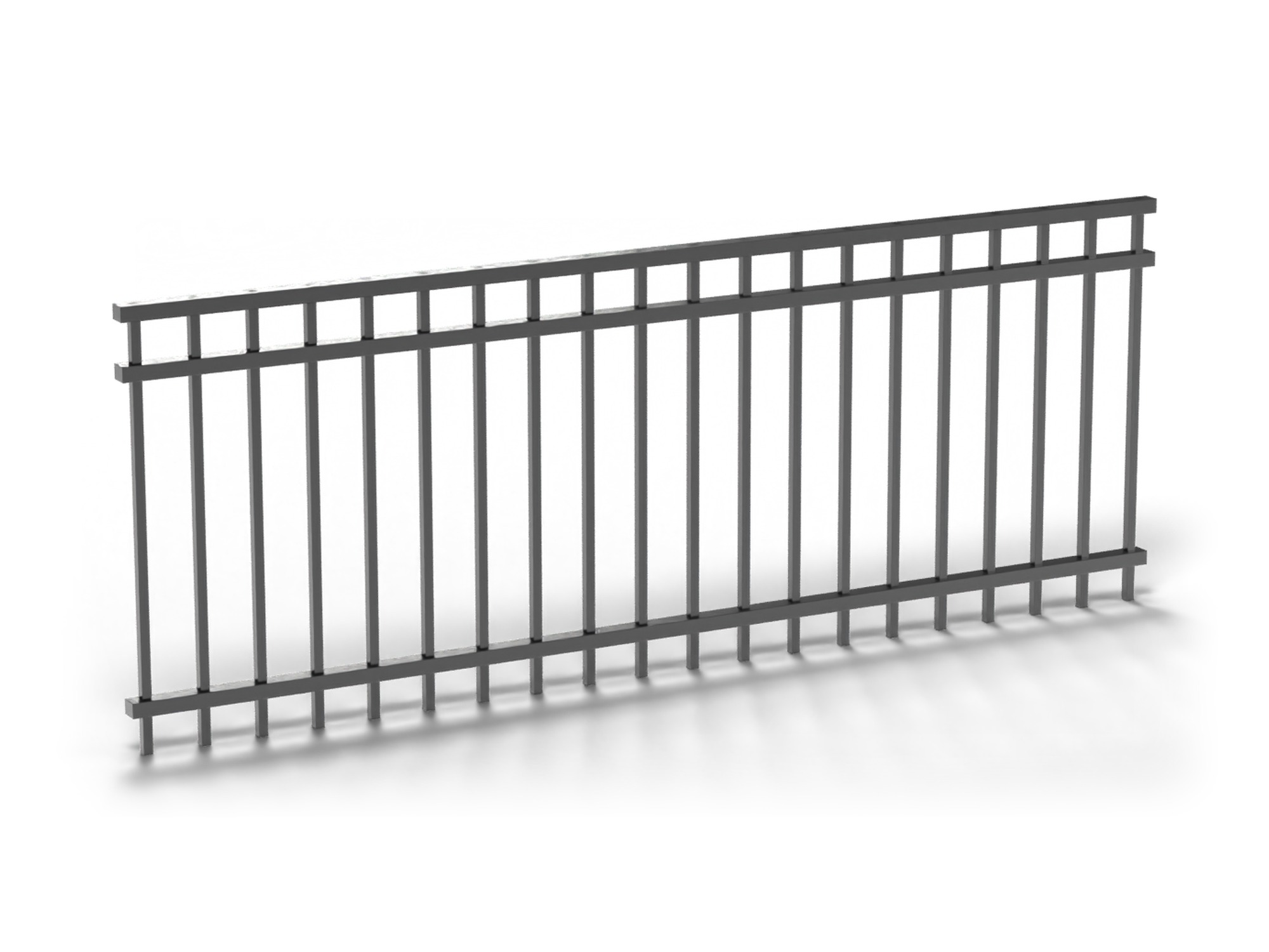 Black Fortress V2 3-rail flat top fence panel