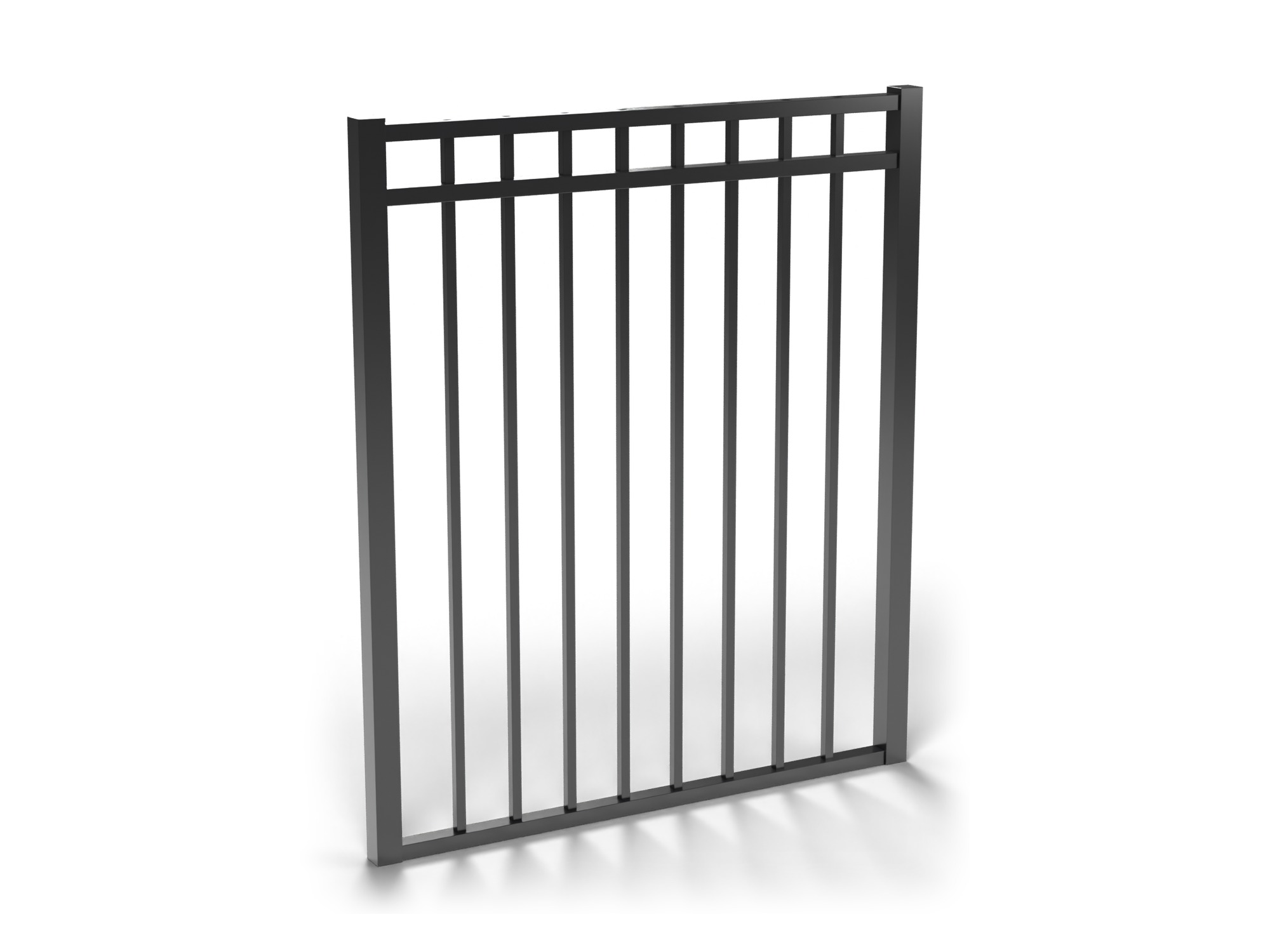 Black Fortress V2 3-rail pool flat top/flat bottom gate