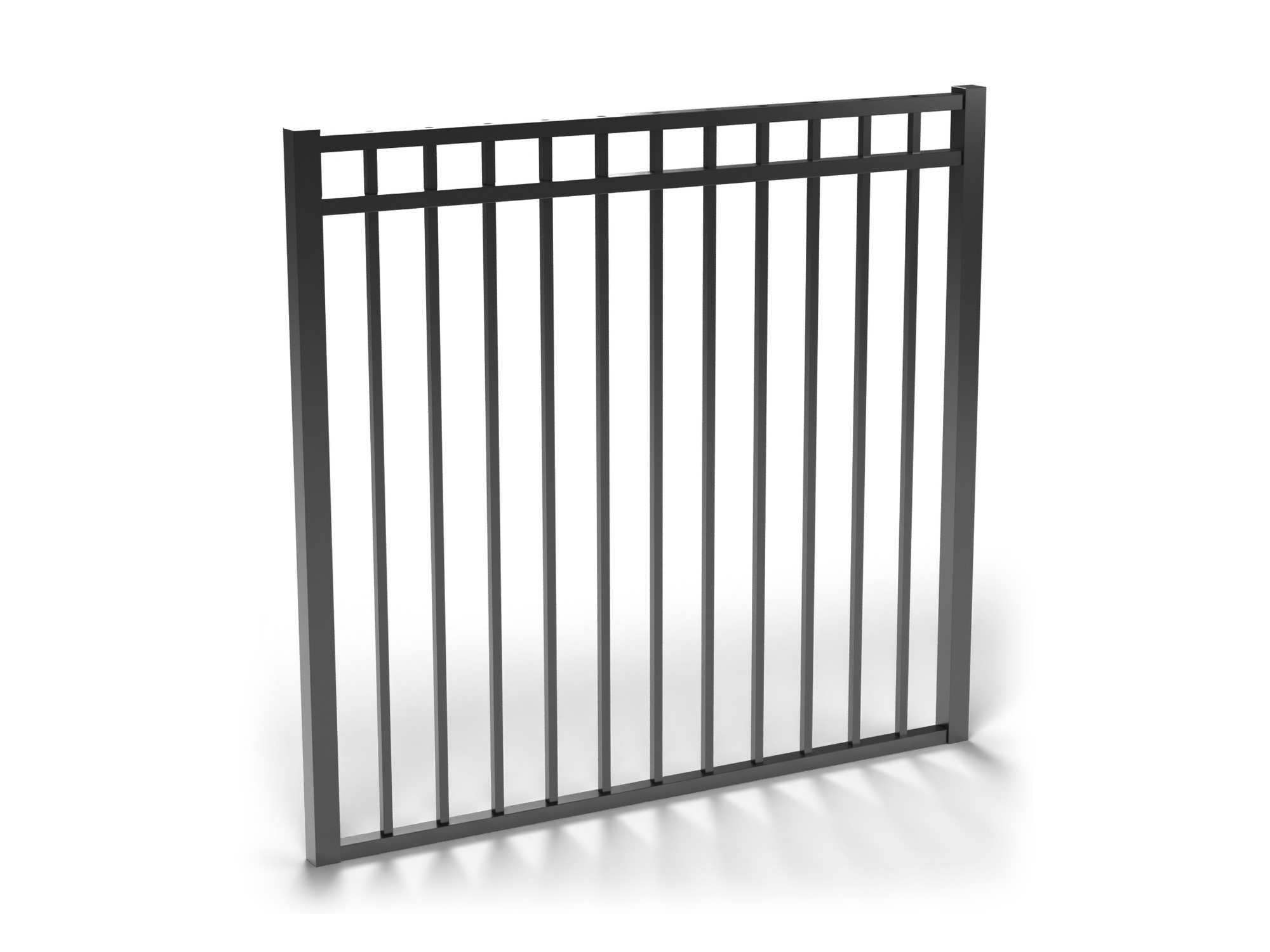 Black Fortress V2 3-rail pool flat top/flat bottom gate