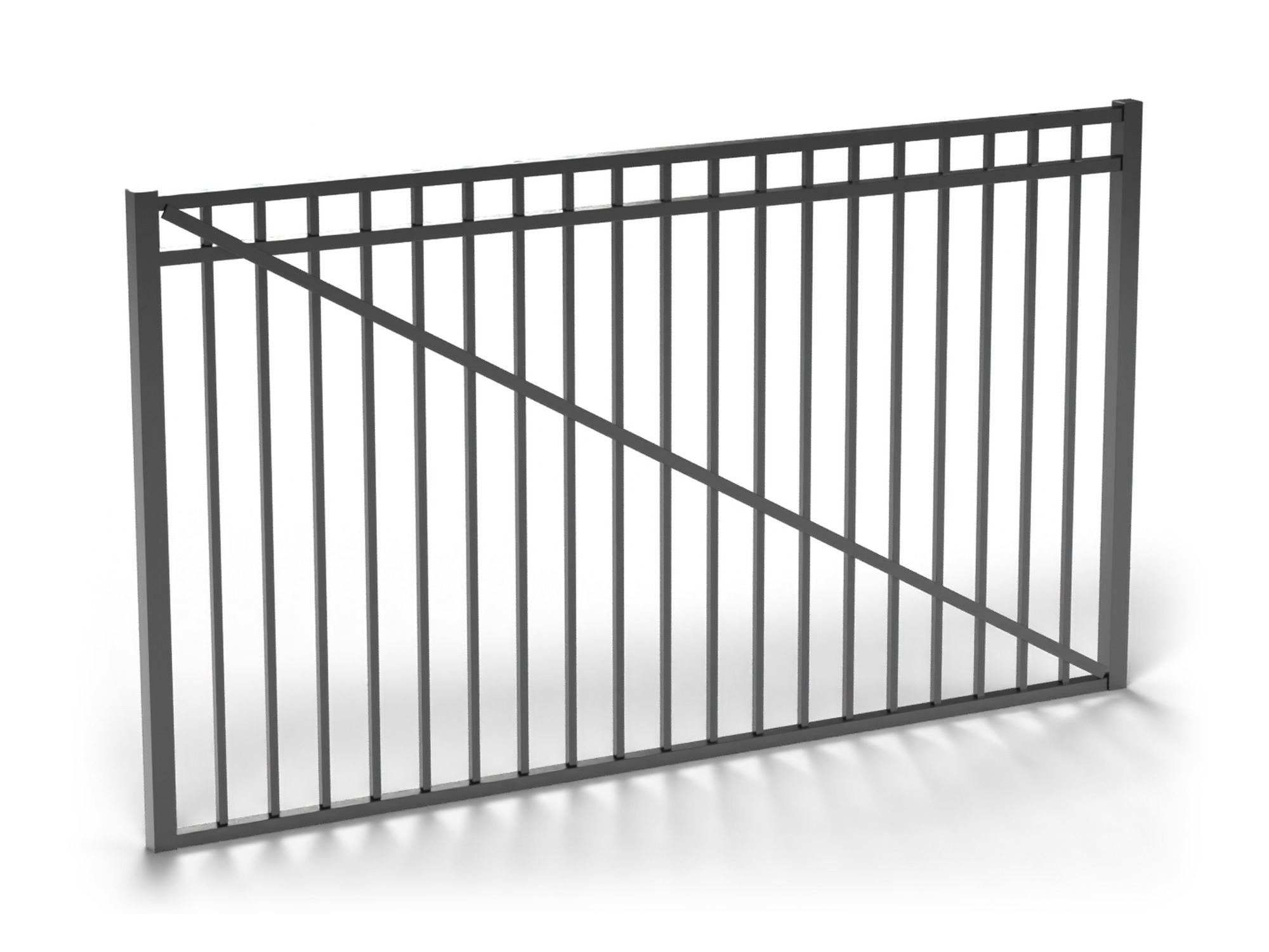 Black Fortress V2 3-rail pool flat top/flat bottom gate