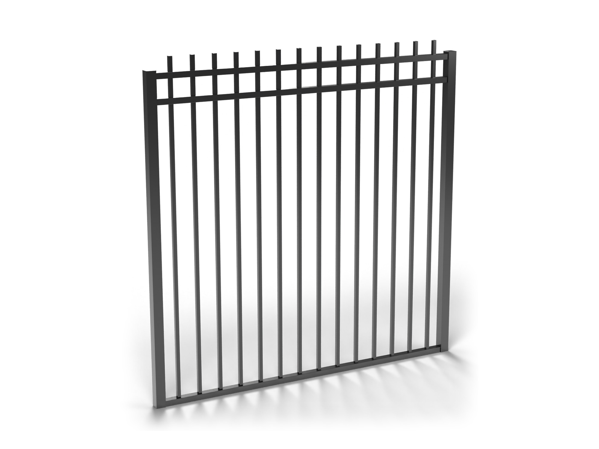 Black Fortress V2 3-rail extended picket/flat bottom gate