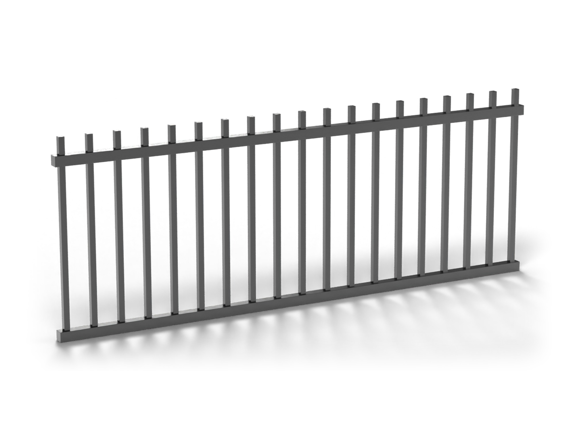 Fortress V3 Industrial Steel Fence Panel | 2 Rail