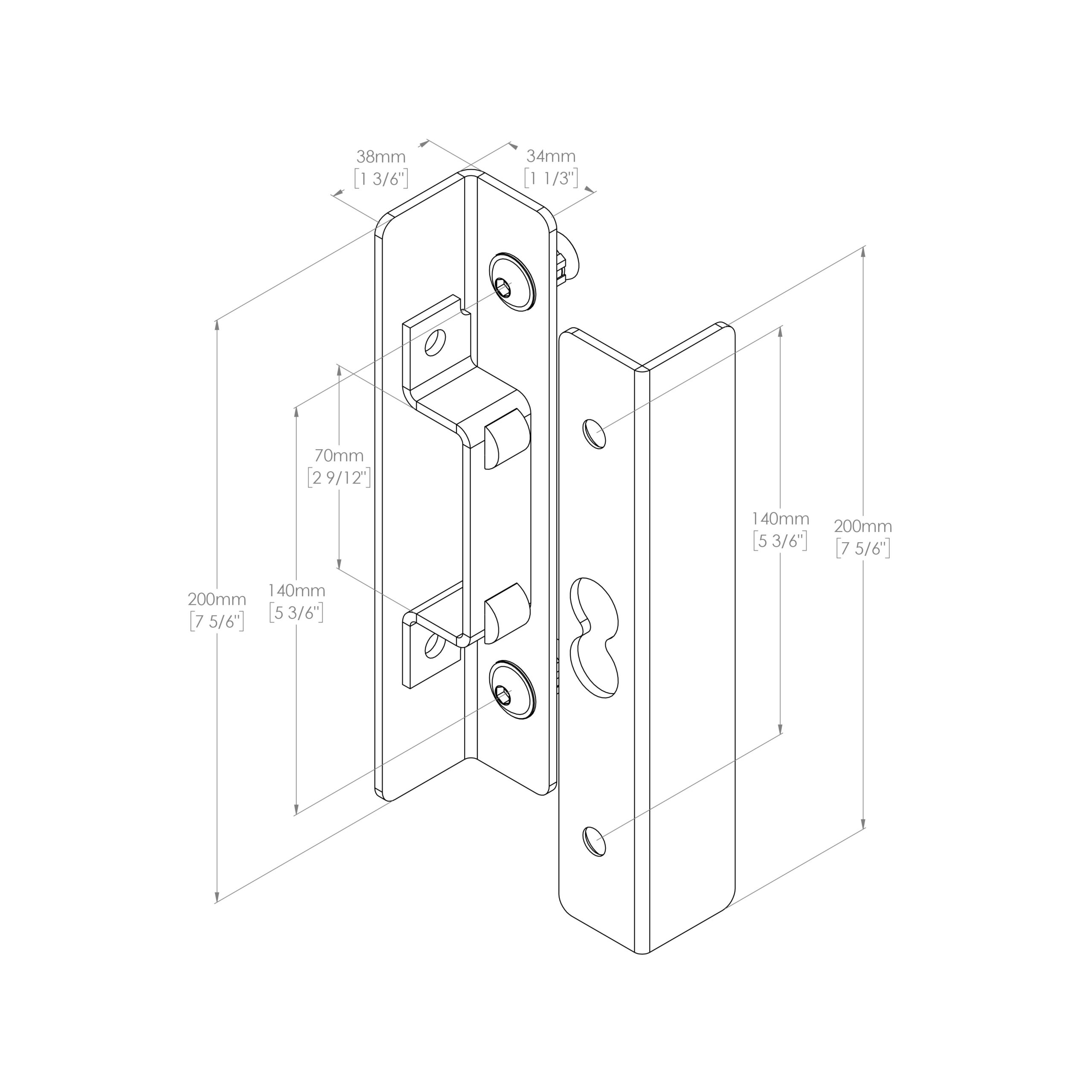Gatemaster Superlock Secure Keep, dimensions, fifth view