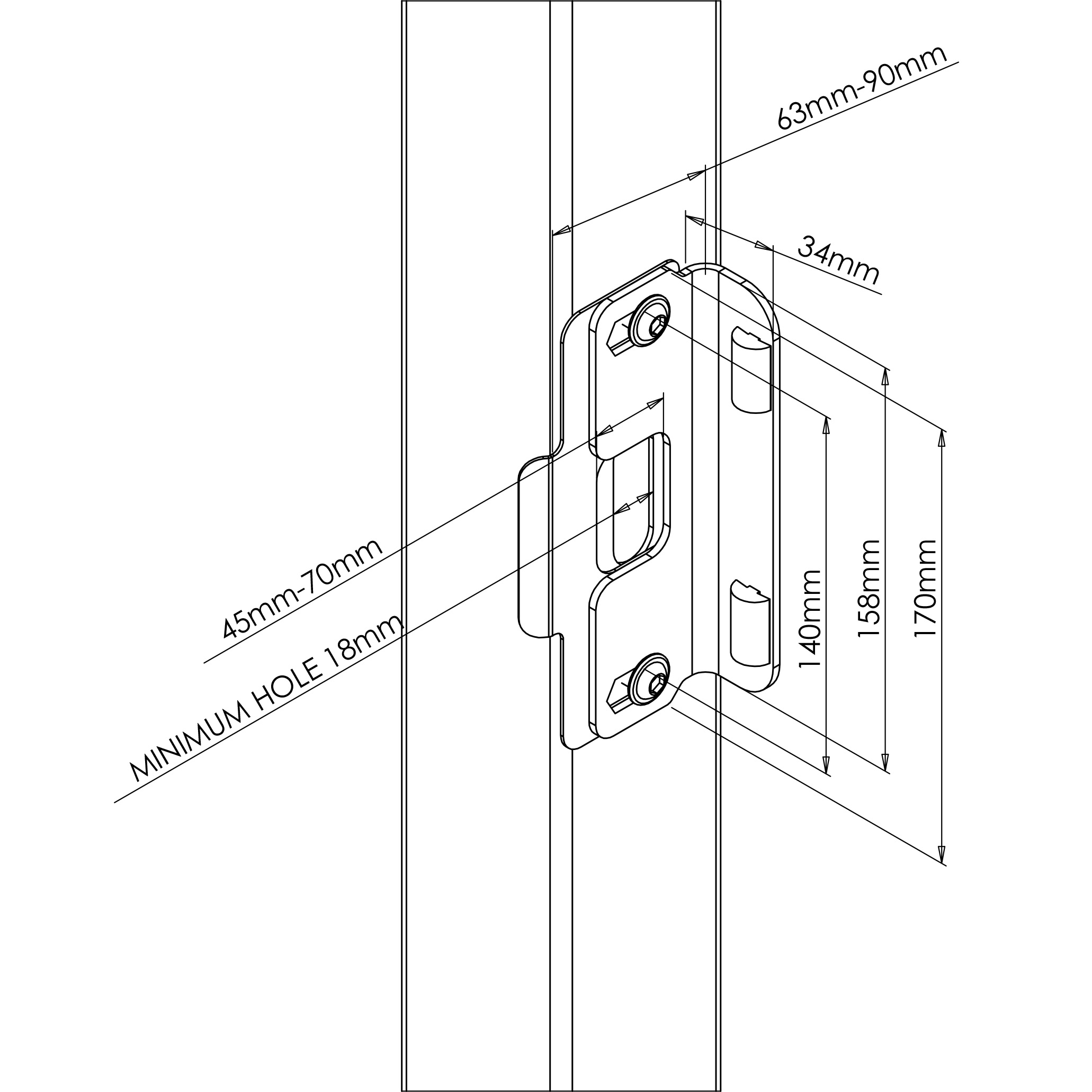 Gatemaster Superlock Gapless Keep, dimensions, sixth view