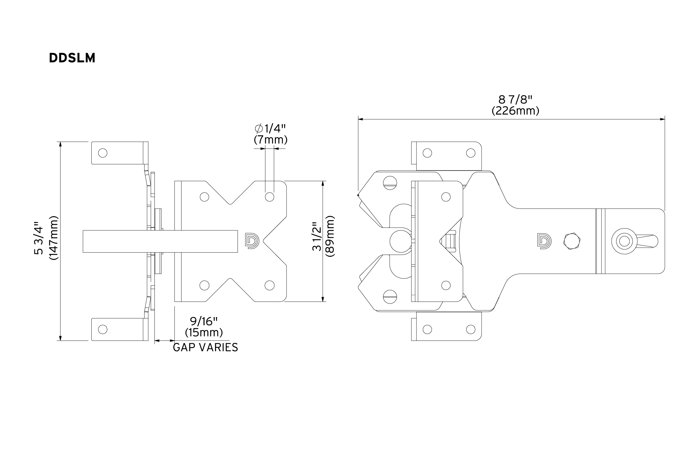 D&D Stainless Steel Contemporary Post Latch DDSLM, another view