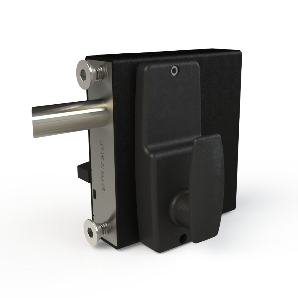 Gatemaster SelectPro Code Gate Lock Single-Sided Keypad, the back of the lock with its thumbturn handle