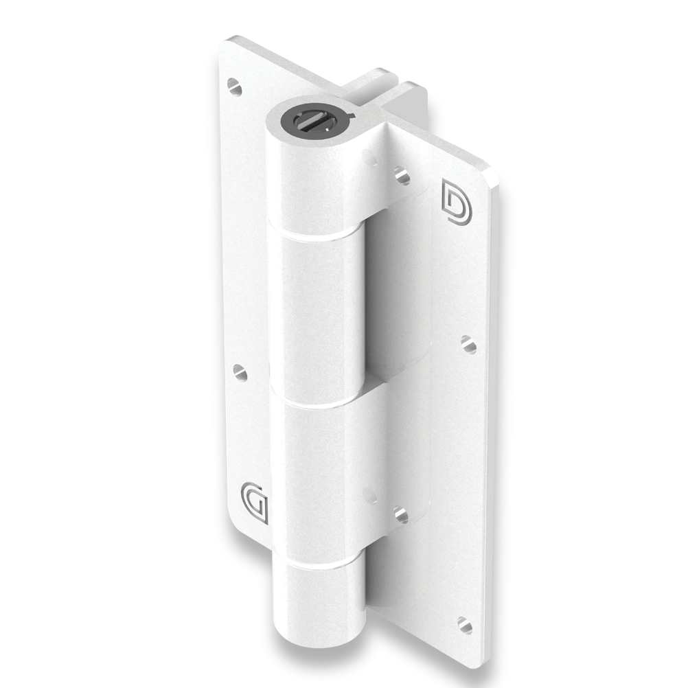 KwikFit Aluminium hinge with alignment ridges, gloss white