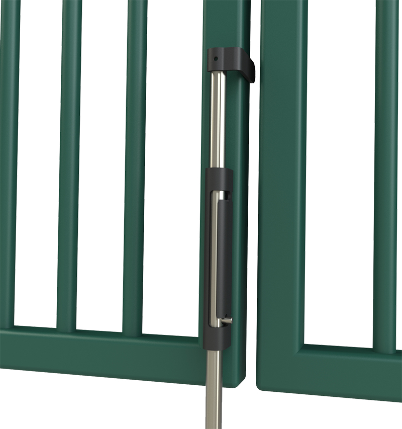 Gatemaster Surface Fixed Locking Drop Bolt, in gate, fourth view
