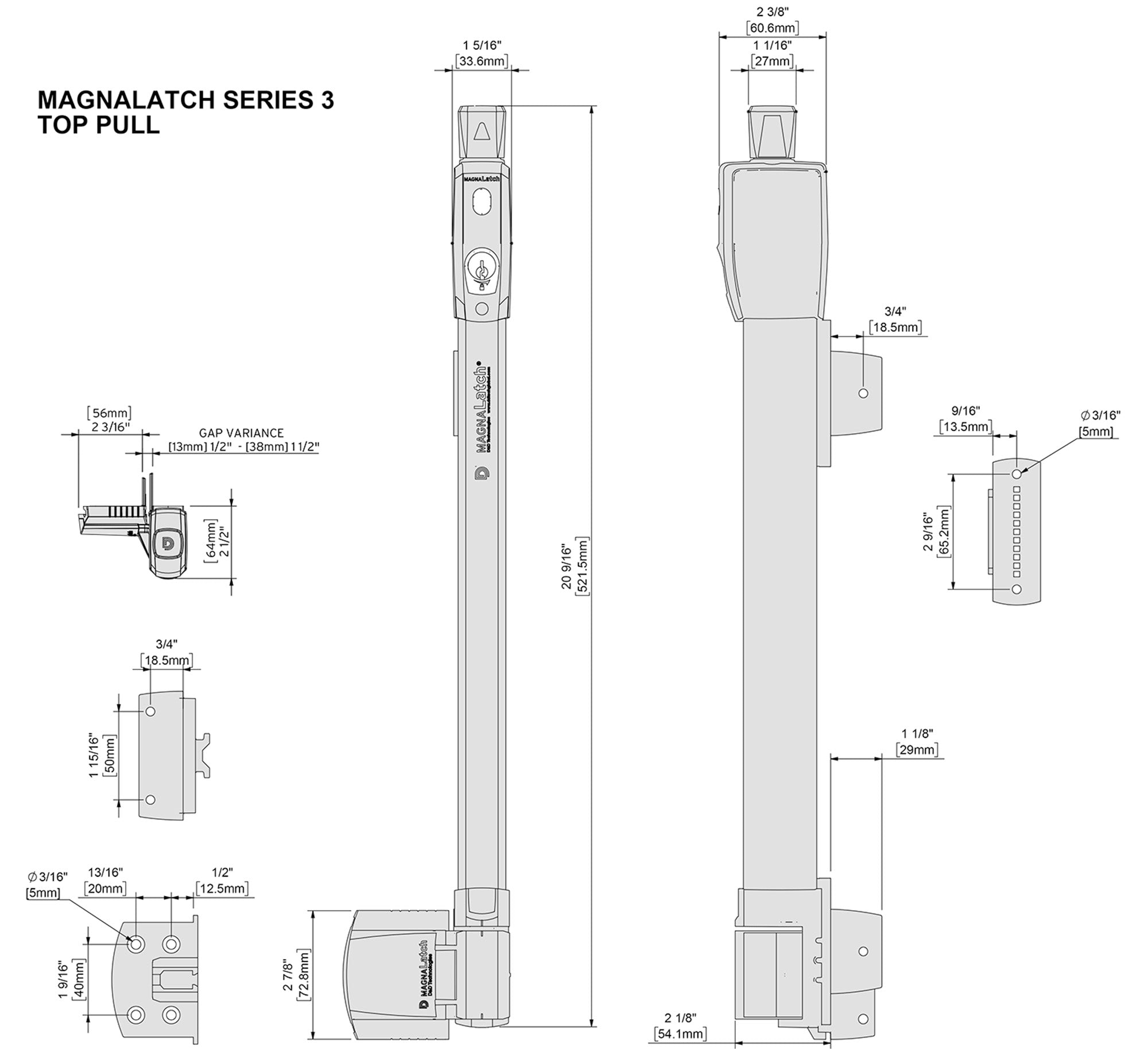 MagnaLatch Series 3 Top Pull, product view