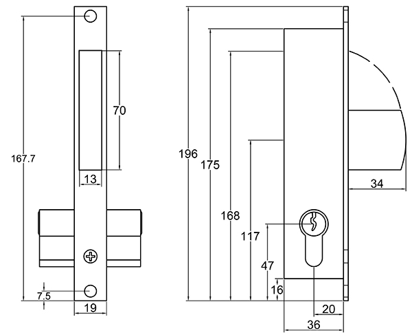 Gatemaster Narrow Deadlock, dim drawing