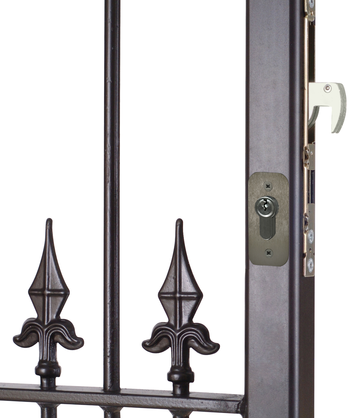 Gatemaster Narrow Hook Lock, in gate