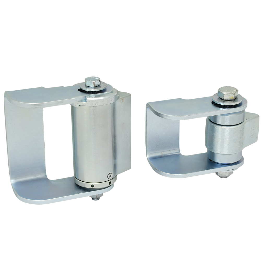 Shut It weld-on face mount self-closing hinge set with etched logo