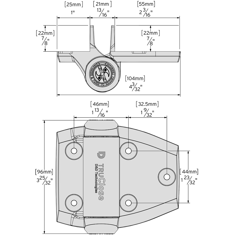 TruClose REGULAR hinge specifications