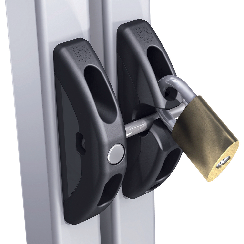 T-Latch gate latch in the locked position
