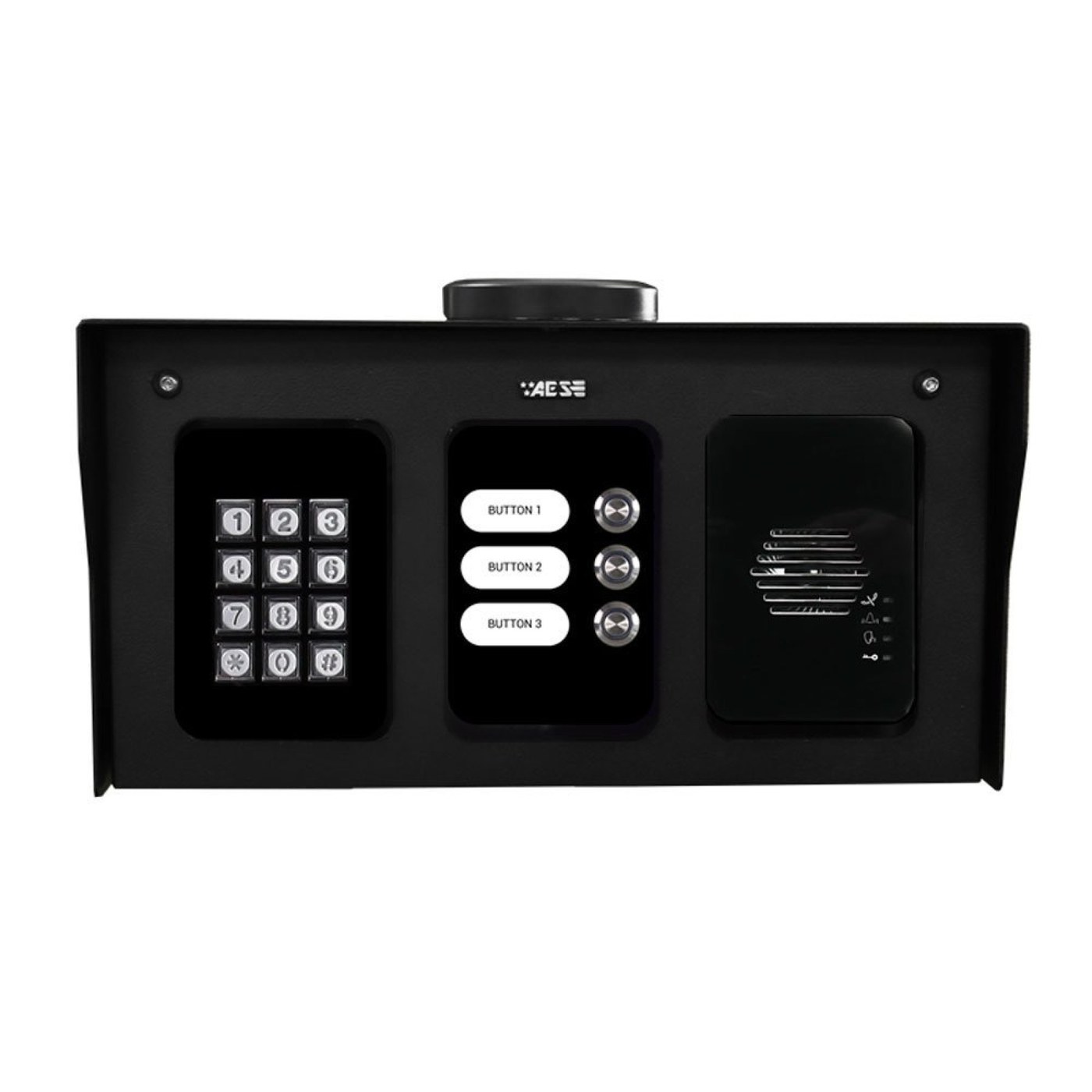 AES | Modular Multi-Button 4G Cellular Intercom | 3 Buttons | Pedestal with Keypad and Prox Reader
