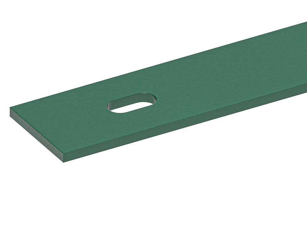 Multi flat cover strip in moss green RAL 6005, detail on the post