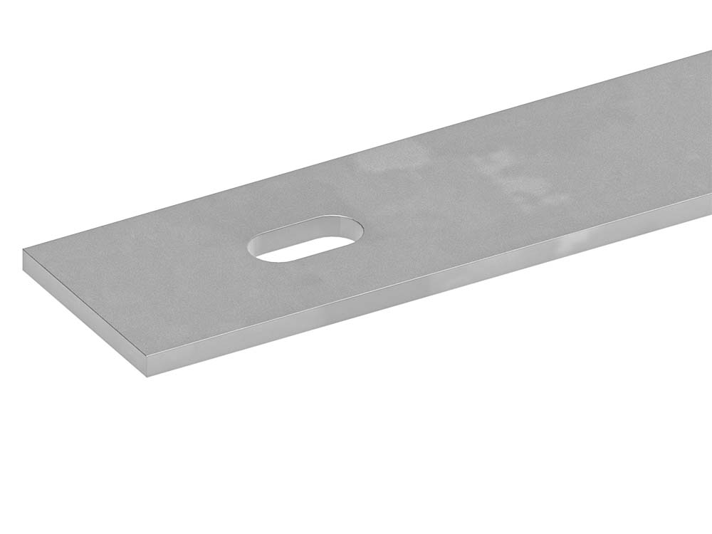 Flat cover strip, hot-dip galvanised, close-up