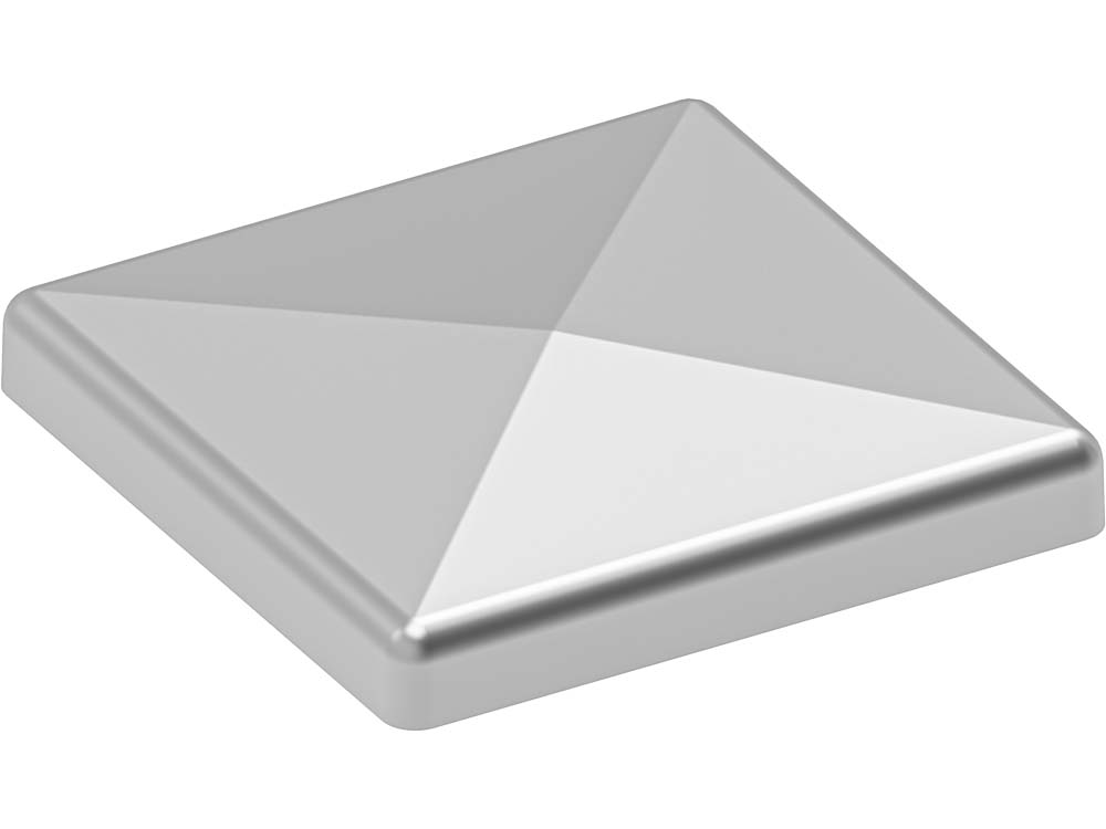 Aluminium post cap 100 x 100 mm in hot-dip galvanised finish, top view