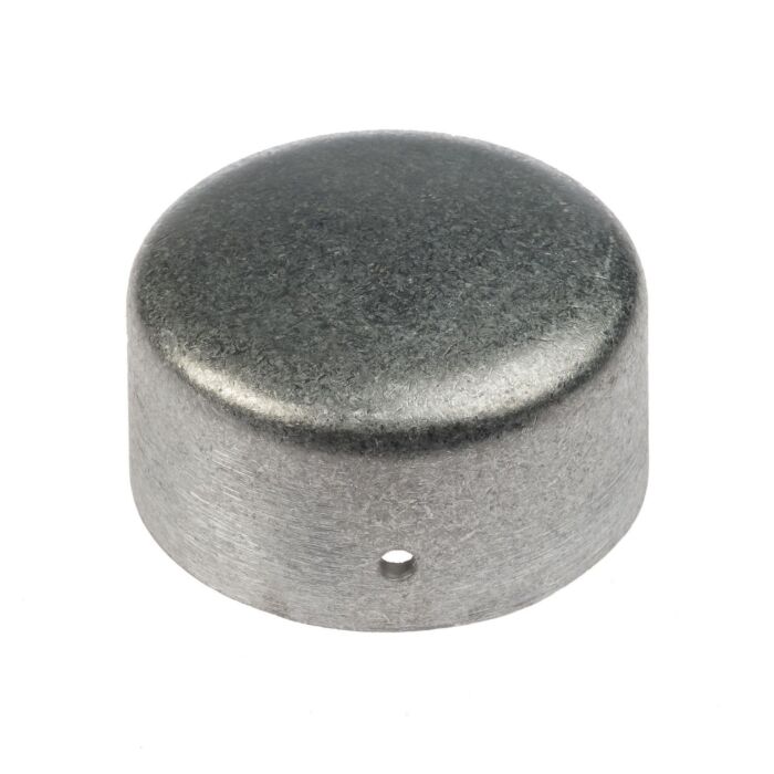 Round aluminium post cap Ø 60 mm in silver aluminium