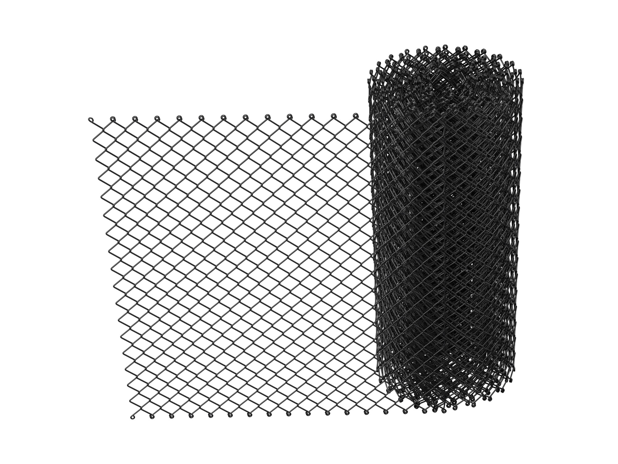 Vinyl Coated Chain Link Fabric | 2" Mesh | 9 Gauge | 50' Roll