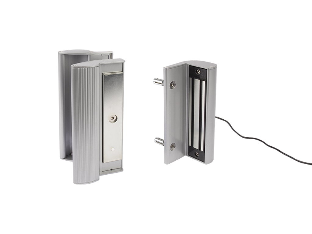 Locinox surface mounted magnetic lock with integrated handles, silver