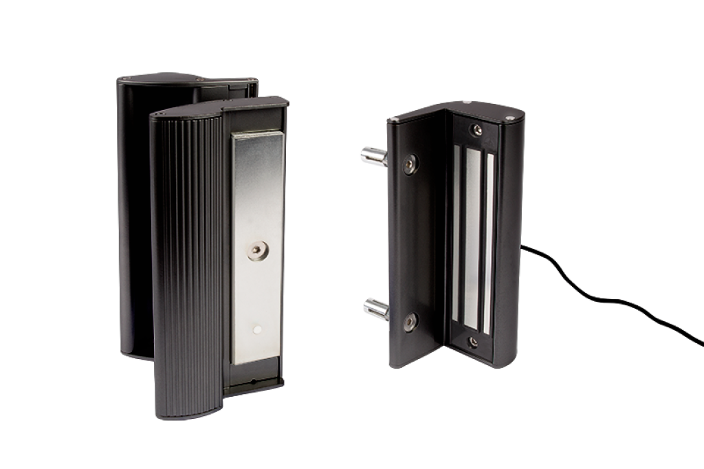 Locinox surface mounted magnetic lock with integrated handles, black