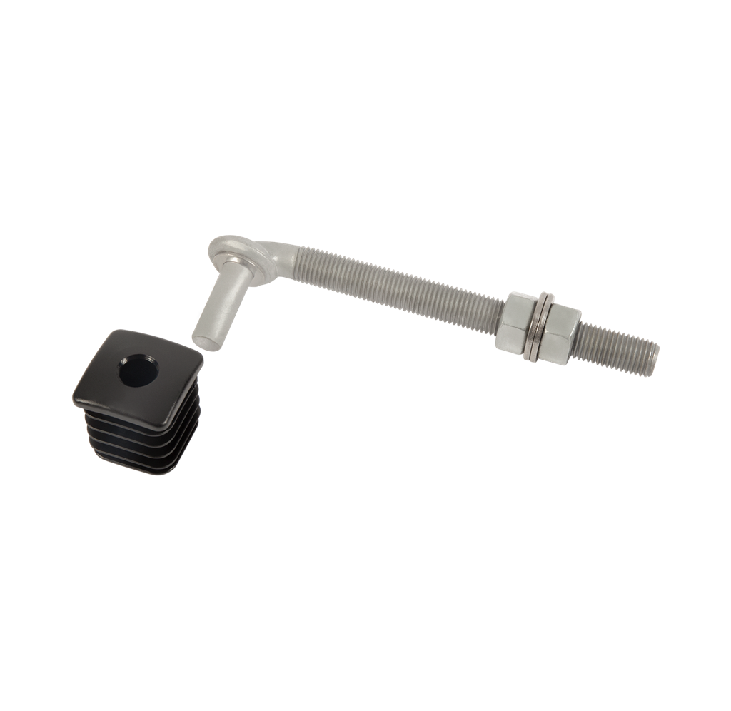 Hinge set with polyamide plugs for garden gates
