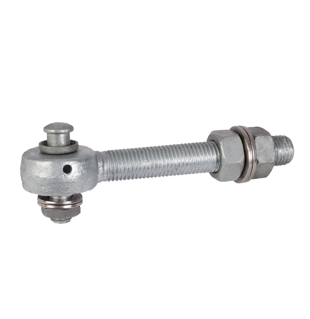 Hot-dip galvanized bearing eyebolt for 3D and 4D hinges