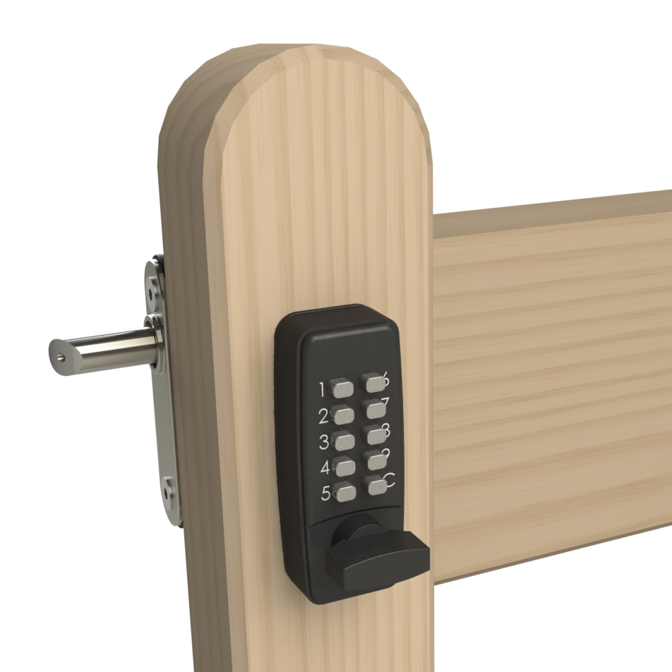 Gatemaster surface-fixed digital lock keypad on both sides Standard dglwr, in gate front