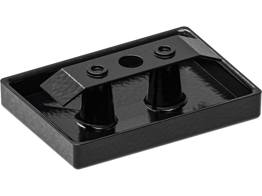 Underside of the aluminium post cap 60 x 40 mm in black RAL 9005
